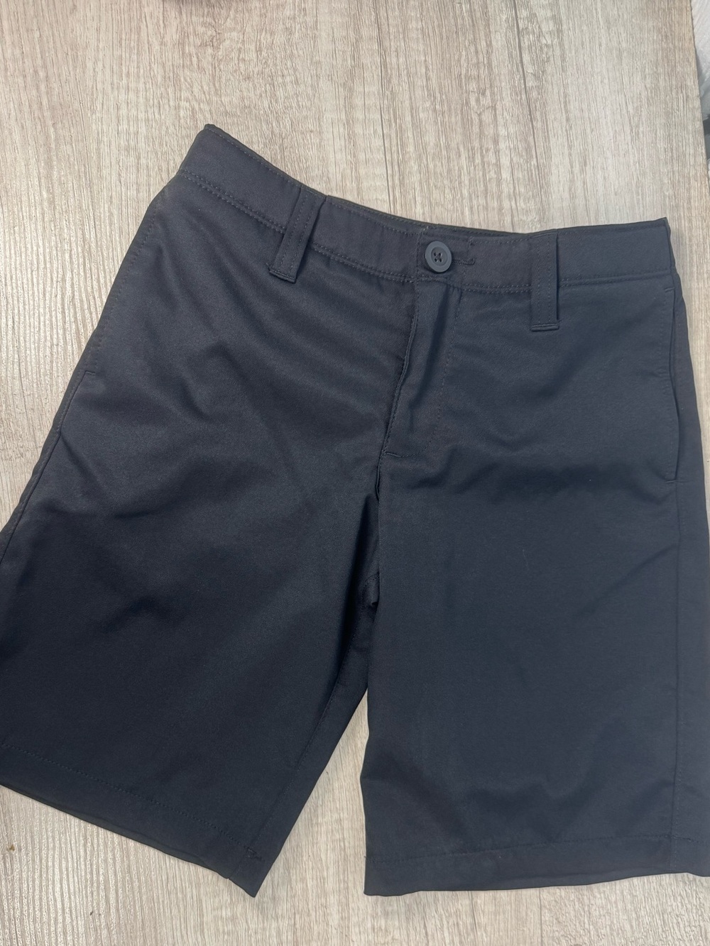 Under Armour Black Performance Flat-Front Kids Shorts